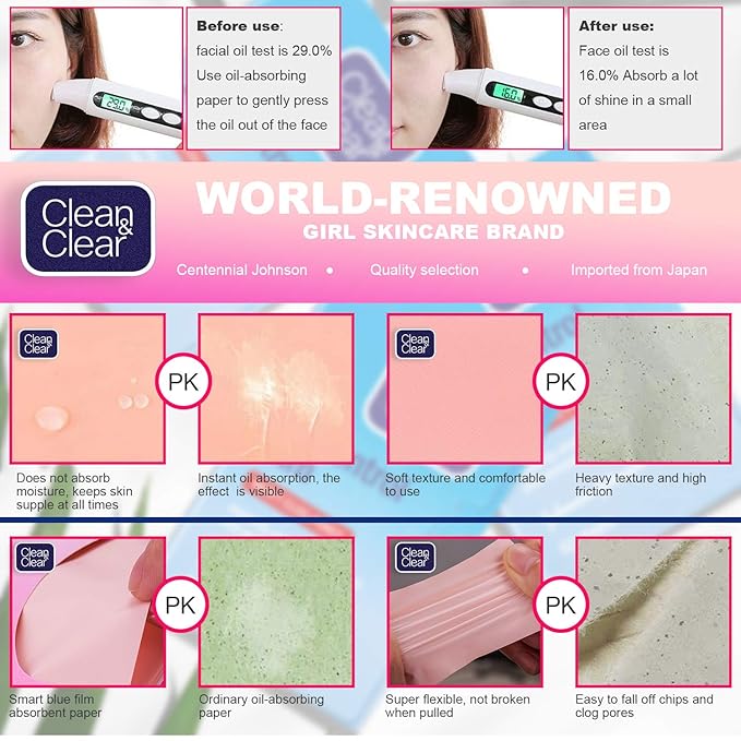 Oil Control Film Replacment for Clean & Clear Oil-absorbing Sheets,3 Pack (Grapefruit Fragrance) Oil Blotting Sheets For Face,Makeup Friendly High-performance Handy Face Blotting Paper for Oily Skin-Velvo Beauty