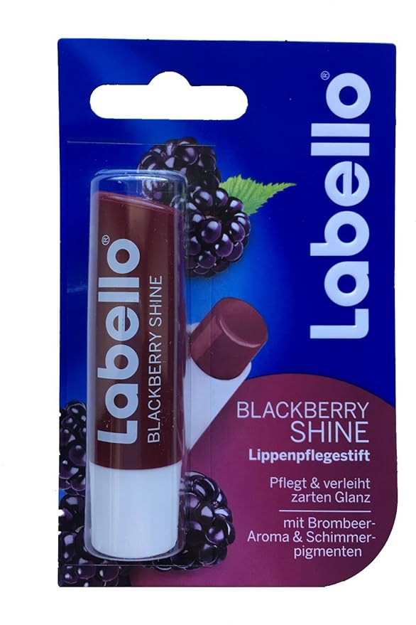Labello Pearly Shine, Labello Soft Rose, Labello Blackberry Shine Lip Balm Bundle-Velvo Beauty