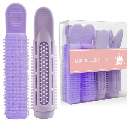 4PCS Volumizing Hair Clips for Root Lift & Volume - Instant Bangs Roller Clips for Effortless Curls & Lift - Velcro Rollers For Hair - Hair Rollers For Women - Purple-Velvo Beauty