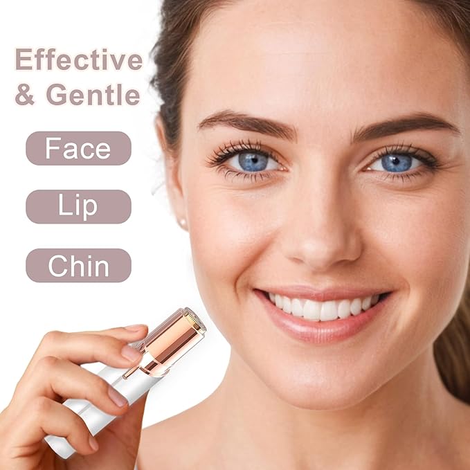 Hair Remover for Face Woman, Electric Face Shaver for Women Chin, Lip, Peach Fuzz with 2 Pc Replacement Heads, USB Rechargable-Velvo Beauty