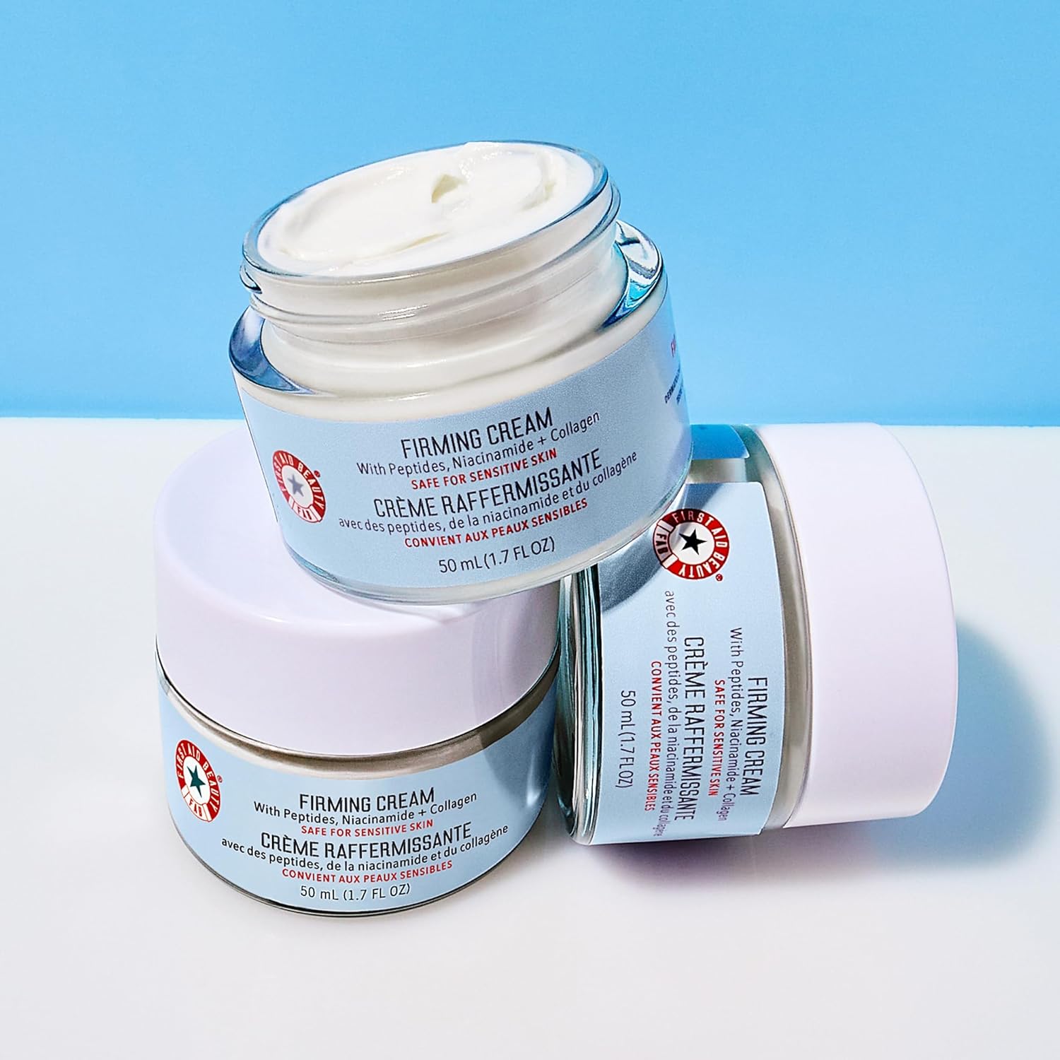 First Aid Beauty - Firming Collagen Cream with Peptides & Niacinamide, Ultra-Rich Plumping Moisturizer, Hydrates & Visibly Firms, Non-Comedogenic, Safe for Sensitive Skin, 3.5 oz-Velvo Beauty