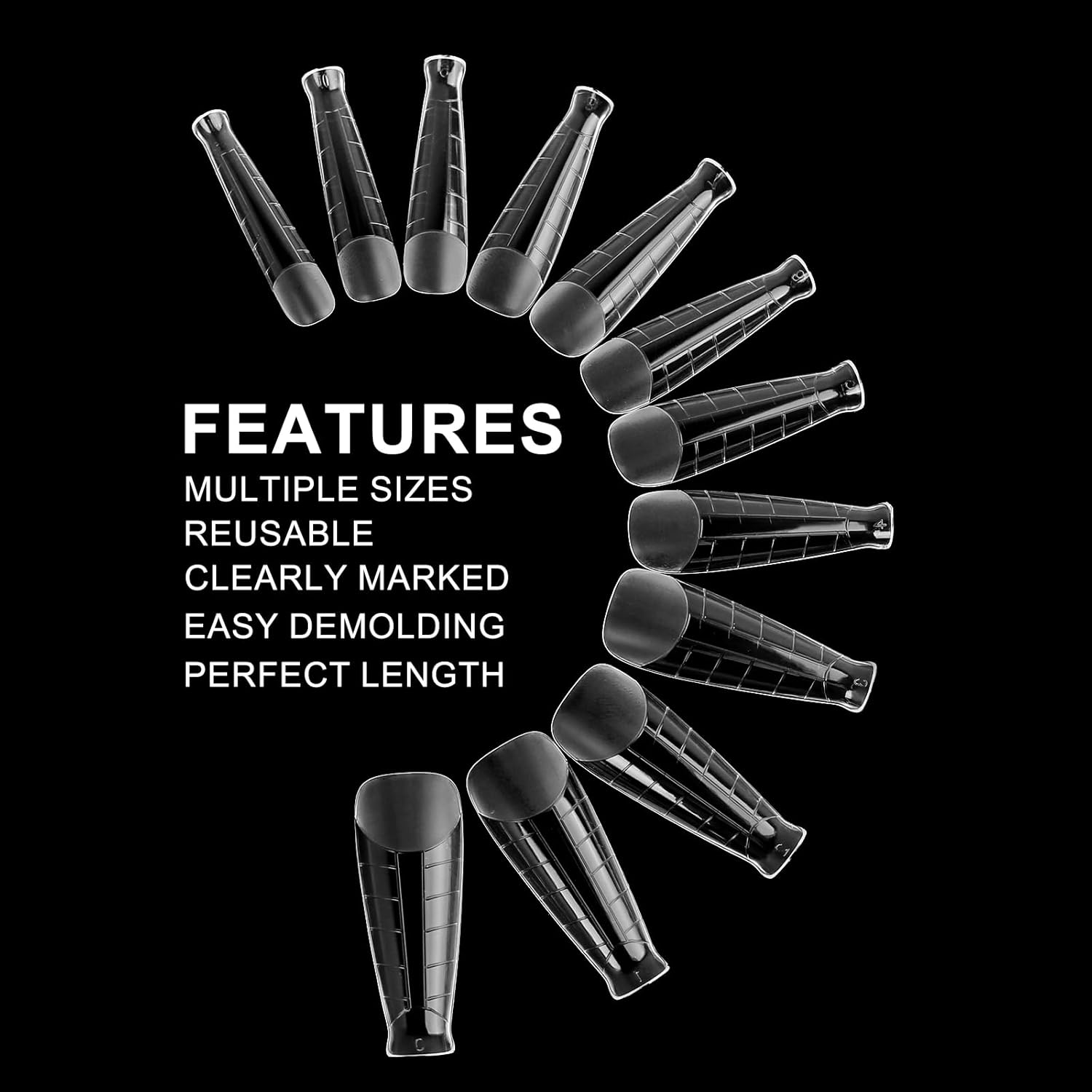 120Pcs Dual Nail Forms,T-Shape Extension Poly Nail Gel Nail Forms Full Cover Reusable Nail Molds 12 Sizes for Solid Nail Gel Glue Nail Art Design Salon&DIY-Velvo Beauty