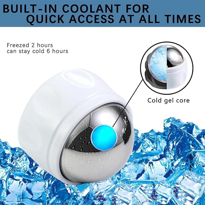 Cold Massage Roller Ball, Trigger Point Therapy, for Muscle & Myofascial Release, Deep Tissue Massage Pain Relief, Great Tool for Back/Neck Pain, Muscles Recovery-Velvo Beauty