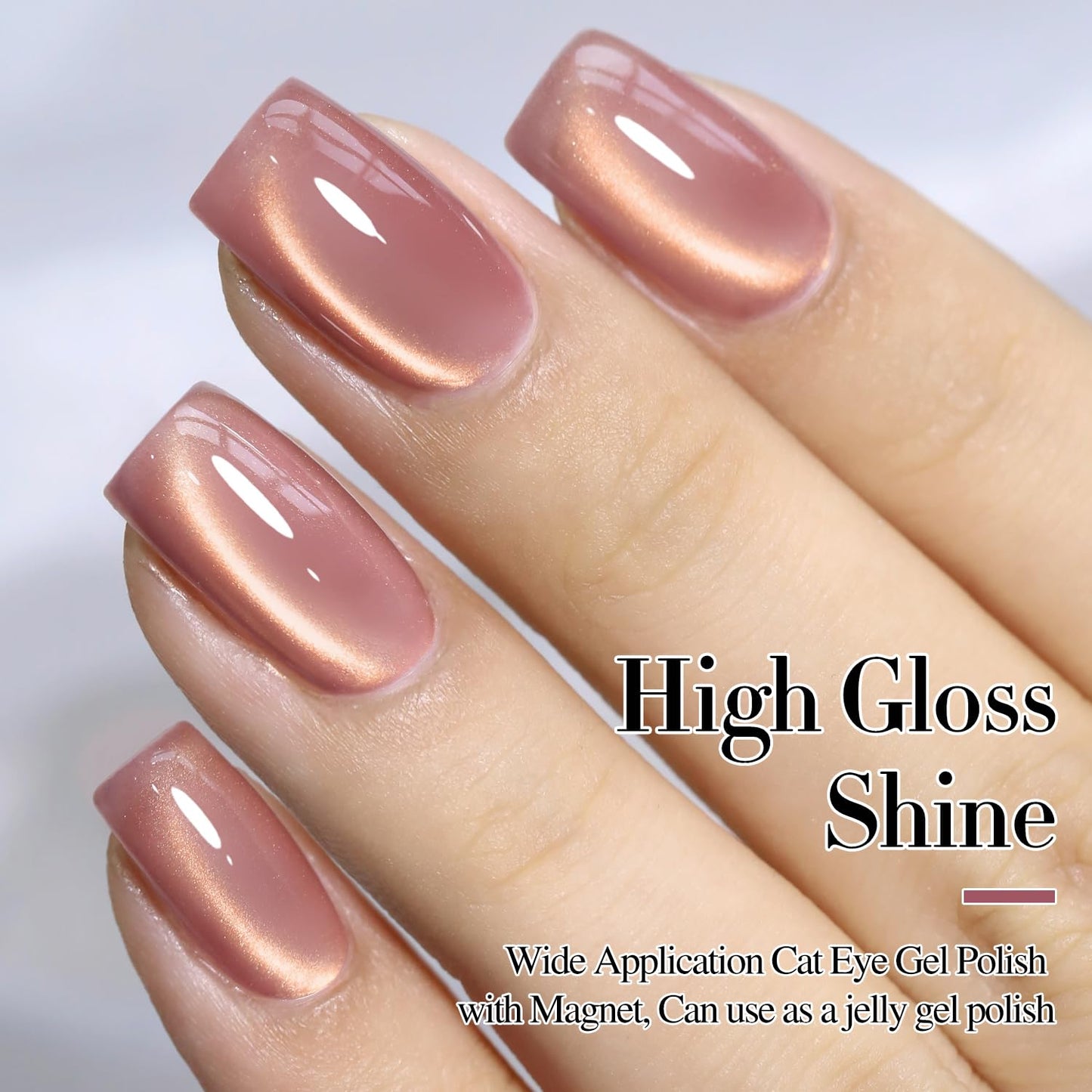 Double Rhythm 15ML Ice Glass Cat Eye Gel Polish with Magnet Holographic Glitter Shimmer Translucent Sheer Color Salon Soak Off Magnetic Nail at Home (Golden Violet-MC1129)-Velvo Beauty
