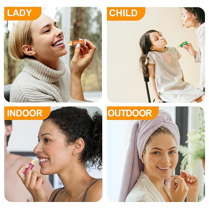 10 Pack Natural Lip Balm Bulk with Vitamin E and Coconut Oil Valentine's Day best choice - Moisturizing, Soothing, and Repairing Dry and Chapped Lips - 10 Flavors - Non-GMO-Velvo Beauty