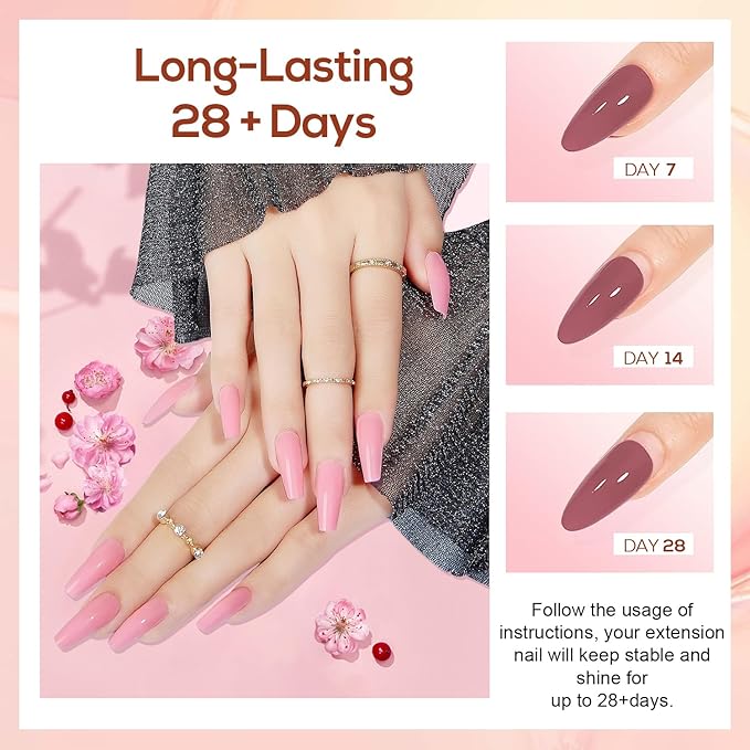 JEWHITENY Poly Extension Gel Kit With 48W LED Nail Lamp 14 Colors Builder Extension Gel All-in-One French Kit Nail Art Design Beginner Kit-Velvo Beauty