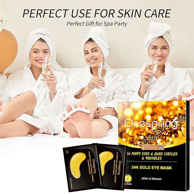 Under Eye Patches (24 Pairs) - Gifts for Women - Golden Under Eye Mask for Dark Circles, Puffiness & Wrinkles, Eye Gels Pads for Refreshing, Revitalizing - Bridesmaid Gifts-Velvo Beauty