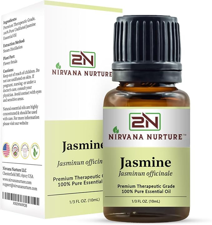 Jasmine Essential Oil 100% Pure Premium Therapeutic Grade, Undiluted - Aromatherapy Diffuser for Calm and Relaxation, Skin Care, Hair Care-Velvo Beauty