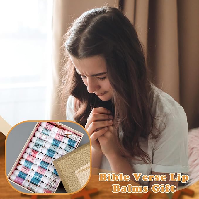 72 Pcs Mini Lip Balm Bulk Gift, 8 Flavors, Christian Themed, Moisturizing for All Skin Types-Velvo Beauty