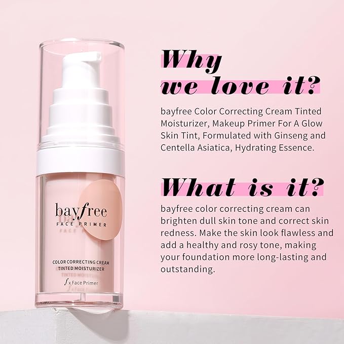 Color Correcting Cream Tinted Moisturizer, Makeup Primer for A Glow Skin Tint, Formulated with Ginseng and Centella Asiatica, Hydrating Essence-Velvo Beauty