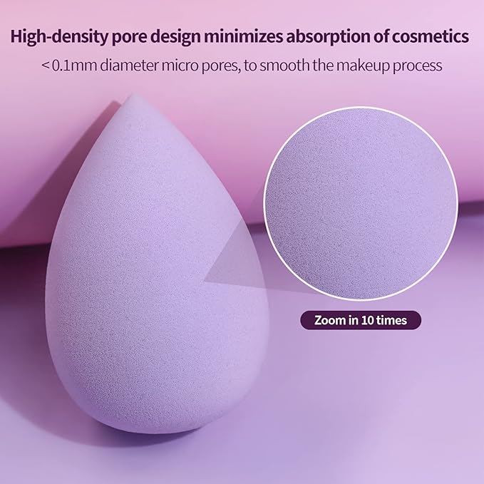 BEAKEY 5 Pcs Makeup Sponge Set, Latex-Free Makeup Sponges for Foundation, Multi-colored Boun Boun Sponges, Flawless for Liquid, Cream, and Powder-Velvo Beauty