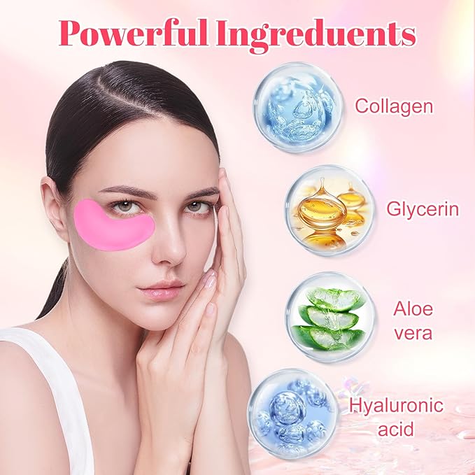 30 Pads Lip Masks & Eye Masks,Under Eye Mask Skincare,Crystal Collagen Lip Mask Sheet,Under Eye Patches for Puffy Eyes and Dark Circles,Moisturizing,Anti-Aging,Reducing Fine Lines,Pink-Velvo Beauty