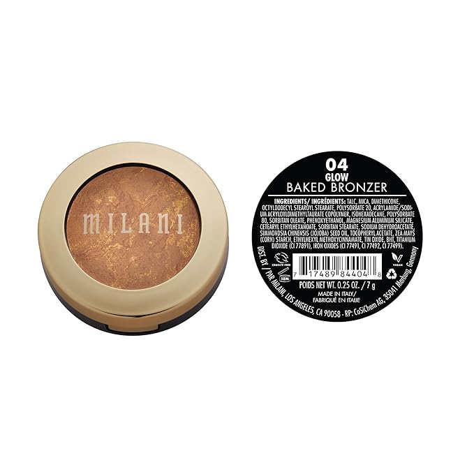 Milani Bronzer Powder - Baked Bronzer Made in Italy, Bronzing Shimmer Highlighter Makeup for Contour -Glow-Velvo Beauty