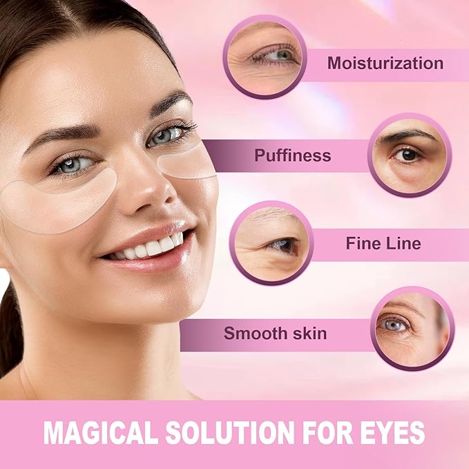 Under Eye Patches 6 PCS Silicone Reusable Eye Patches for Wrinkle, Puffiness Eyes, Dark Circles - Overnight Skin Facial Moisturizing Treatment for All Skin - Hypoallergenic Smile Line Pads-Velvo Beauty