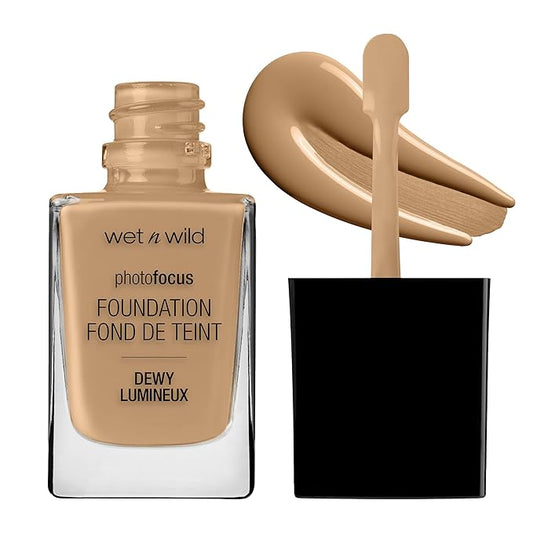 wet n wild Photo Focus Dewy Liquid Foundation Makeup, Amber Beige-Velvo Beauty