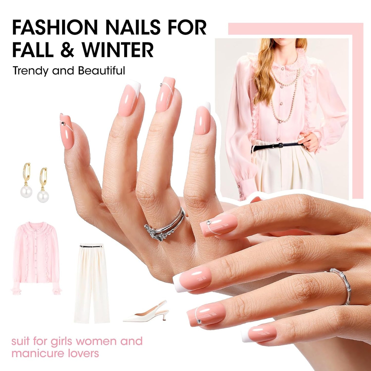 GELLEN Nail Polish Set, French Tip Manicure Nude White Regular Nail Polish Quick Air Dry Bright 12 Colors Set for Women Fingernail Toe Nails Salon Home, Non UV Gel, Hema Free, Non-toxic, Long Lasting-Velvo Beauty