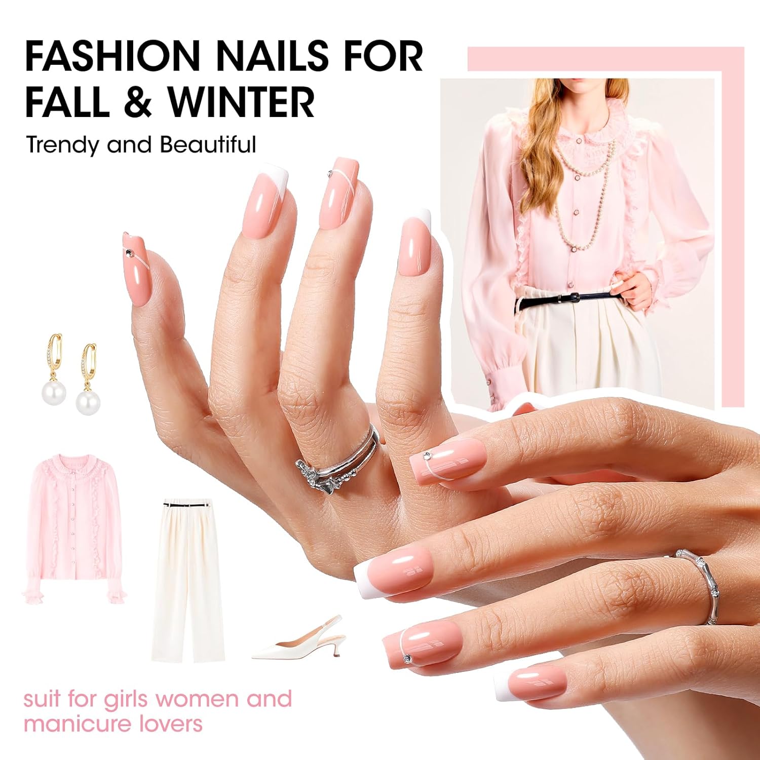 GELLEN Nail Polish Set, French Tip Manicure Nude White Regular Nail Polish Quick Air Dry Bright 12 Colors Set for Women Fingernail Toe Nails Salon Home, Non UV Gel, Hema Free, Non-toxic, Long Lasting-Velvo Beauty