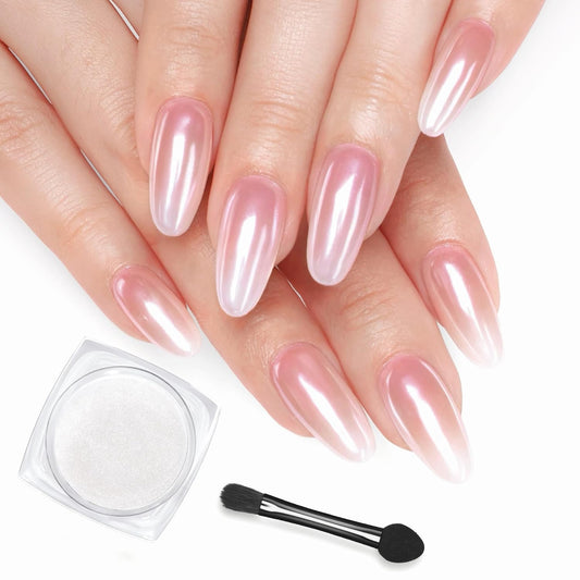 Beetles Pearl Chrome Nail Powder White for Mirror Effect Gel Cromer Nail Powder Nails Glitter Manicure Holographic Pigment Nails Art Design Gifts for Women-Velvo Beauty