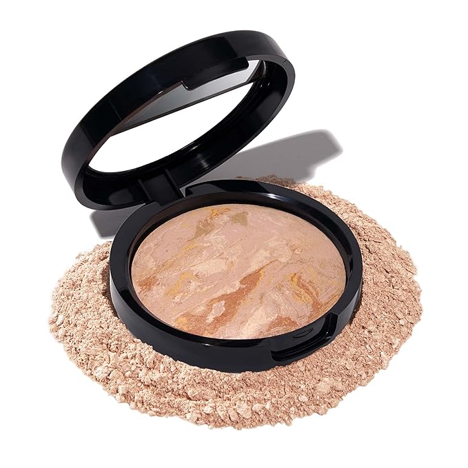 LAURA GELLER NEW YORK Award-Winning Baked Balance-n-Brighten Color Correcting Powder Foundation - Fair - Buildable Light to Medium Coverage - Demi-Matte Natural Finish-Velvo Beauty