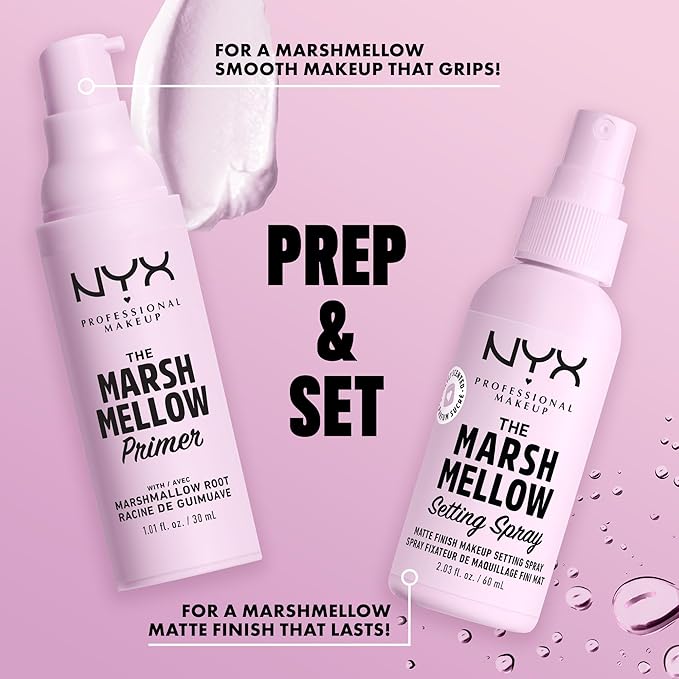 NYX PROFESSIONAL MAKEUP Marshmellow Setting Spray, Matte Setting Spray for 16HR Make Up Wear-Velvo Beauty