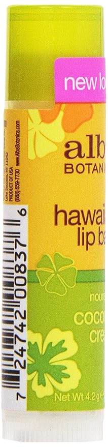 Alba Botanica Coconut Cream Lip Balm, 0.15 oz-Velvo Beauty