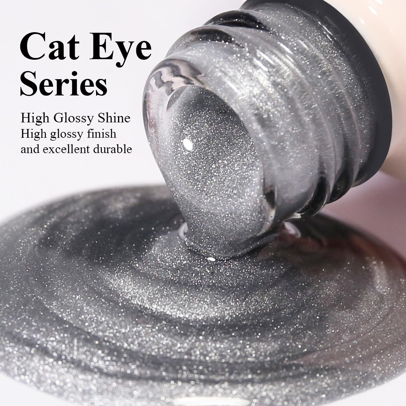 Imtiti Cat Eye Gel Nail Polish, Sliver Holographic Magnetic Crystal Nail Gel Polish With Magnet Glittery Galaxy Spring Summer Kit Soak Off UV Led 10ML-Velvo Beauty