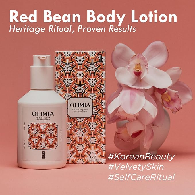 Korean Red Bean Body Lotion for Women - 24-Hour Hydrating Moisturizer for Dry Skin with Peptides & Hyaluronic Acid for Smooth Sensitive Skin - Vegan & Cruelty-Free - 8.45 fl oz-Velvo Beauty