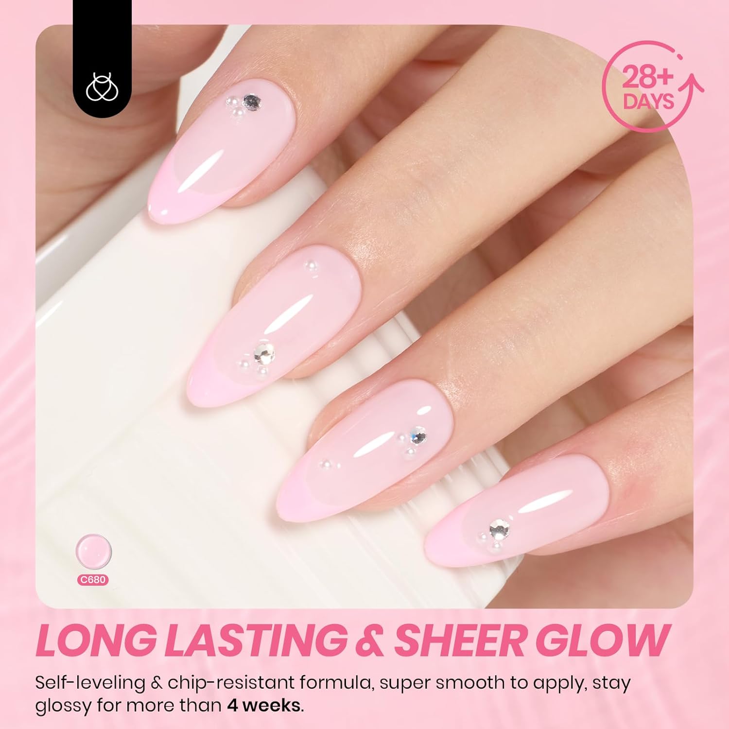 Beetles Nude Gel Nail Polish - 15ml Nude Pink Natural Gel Polish Nail Concealer Ballet Pink Jelly Gel Polish Sheer Translucent Soak Off UV Nail Art DIY Salon Home Manicure Gift for Girls Women-Velvo Beauty