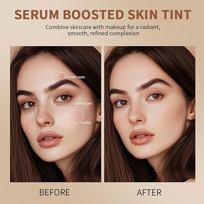 Multi-Use Foundation Stick Beauty Balm Serum Boosted Skin Tint, On-The-Go Tinted Solid Serum, Lightweight and Buildable Creamy Skin Tint Stick Makeup, Natural Finish(02#)-Velvo Beauty