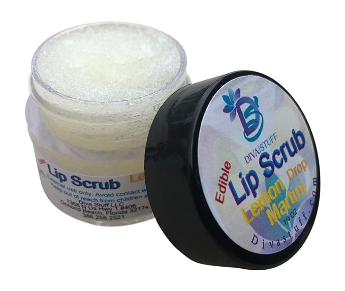 Diva Stuff Ultra Hydrating Lip Scrub for Soft Lips, Gentle Exfoliation, Moisturizer & Conditioner, Lemon Drop Martini – ¼ oz (Made in the USA)-Velvo Beauty