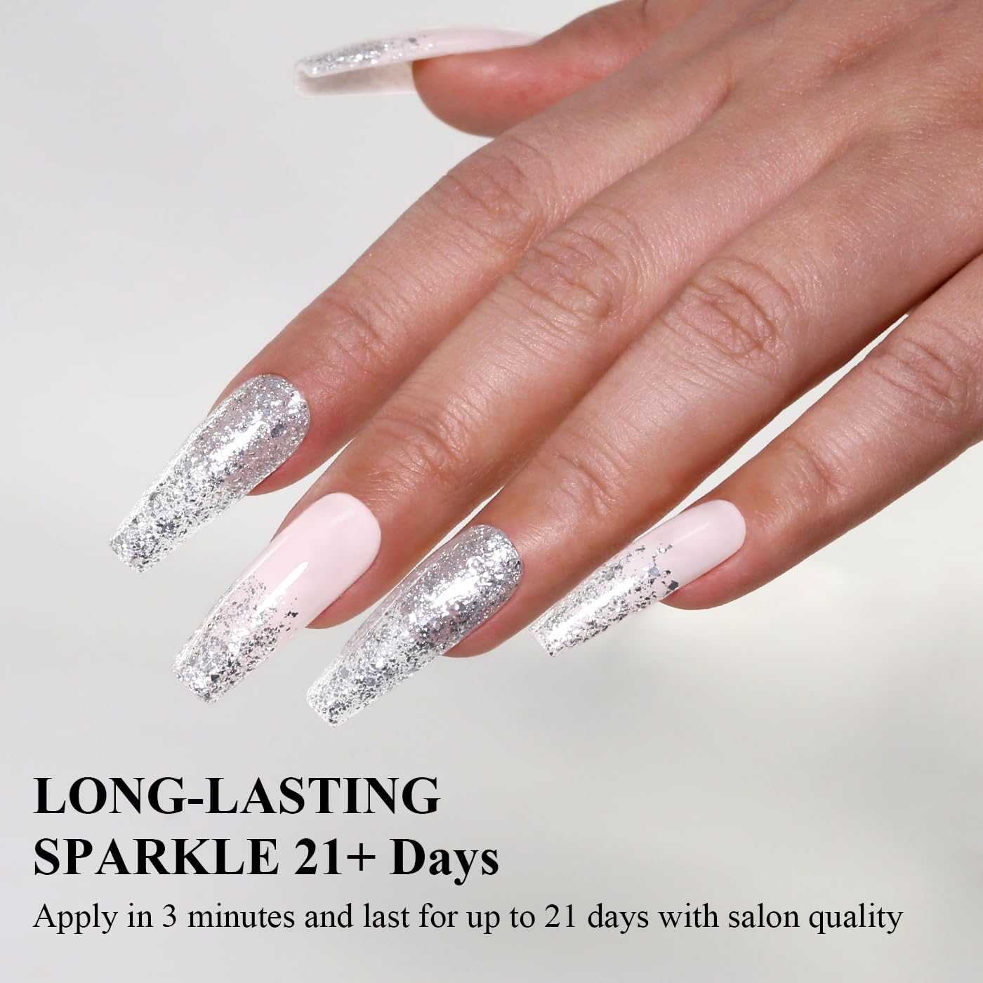 Imtiti Glitter Gel Nail Polish, Silver Glitter Gel Polish Diamond Shimmer Sparkle Soak Off UV LED Autumn Winter Manicure 10ML-Velvo Beauty