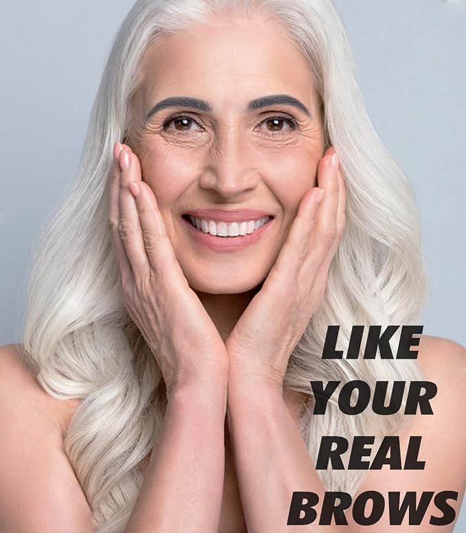 Grey Eyebrow Pencil for Older Women, Waterproof, Eyebrow Pen for Gray Hair-Velvo Beauty