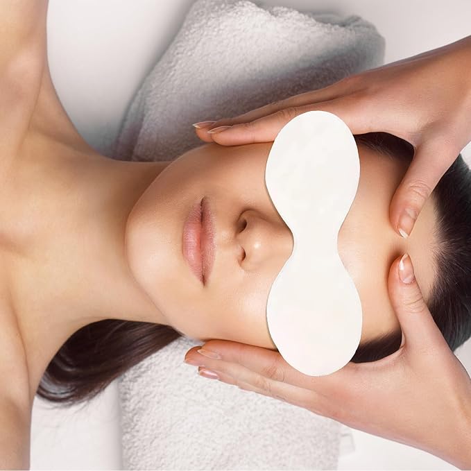 100 Sheets Disposable Eye Mask Paper,Non Woven Eye Care Cotton,Eye Pads for Facials,Patches Paper Eye Covers,DIY Clear Eye Mask Paper Beauty Sheets for Makeup Skincare Spa Wrap Moisture Retention-Velvo Beauty