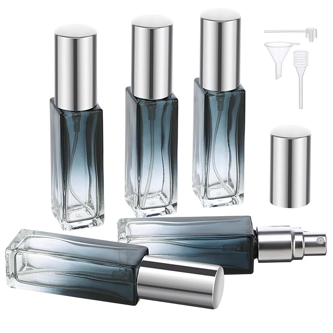 Segbeauty Refillable Perfume Bottle Travel, 5 Set of 10ML Pocket Glass Perfume Atomizer, Empty Fine Mist Mini Travel Bottles Set Cologne Atomizer Dispenser Fragrance Sprayer Cosmetic Container-Velvo Beauty