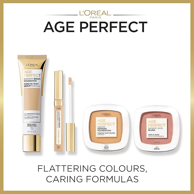 L'Oreal Paris Age Perfect Creamy Powder Foundation Compact, 320 Warm Beige, 0.31 Ounce-Velvo Beauty