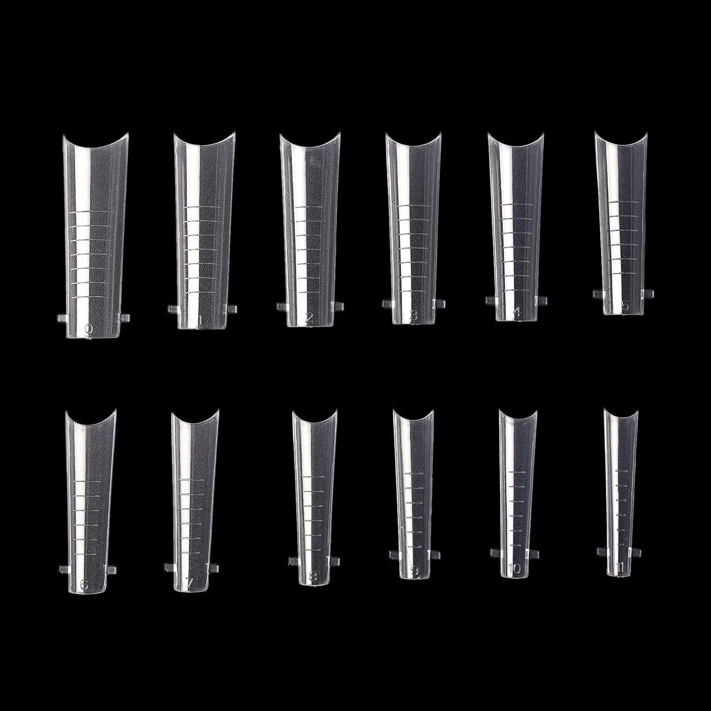 KADS 120PCS Clear Full Cover Dual Nail System Form UV Gel Acrylic Nail Art Mold Artificial Nail Tips with Scale for Extension (MODEL 10)-Velvo Beauty