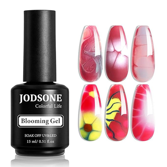 JODSONE Blooming Clear Gel Nail Polish, 15ml for Spreading & Watercolor Effects, Floral Nail Art Design, U V & LED Cure, Light Up Your Nail Life-Velvo Beauty