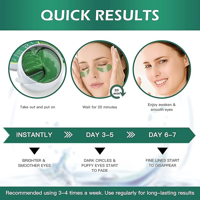 VANELC Eye Mask,Under Eye Patches with Collagen Seaweed,Eye Gel Treatment Masks For Dark Circles , Under Eye Bags Treatment, Natural Eye Masks for Puffy Eyes, Under eye Dark Circles,Anti-Wrinkle-Velvo Beauty