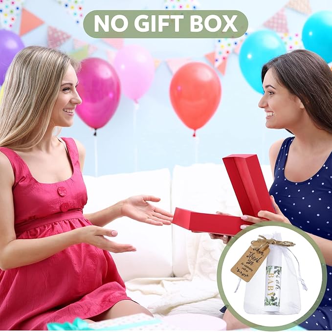 Demissle 50 Pcs Baby Shower Lip Balm Gift Set with 100 Pcs Organza Bags Baby Shower Party Favor for Guest Thank You Tag Rope Baby Shower Party Decoration Gender Reveal Souvenirs (Leaves)-Velvo Beauty