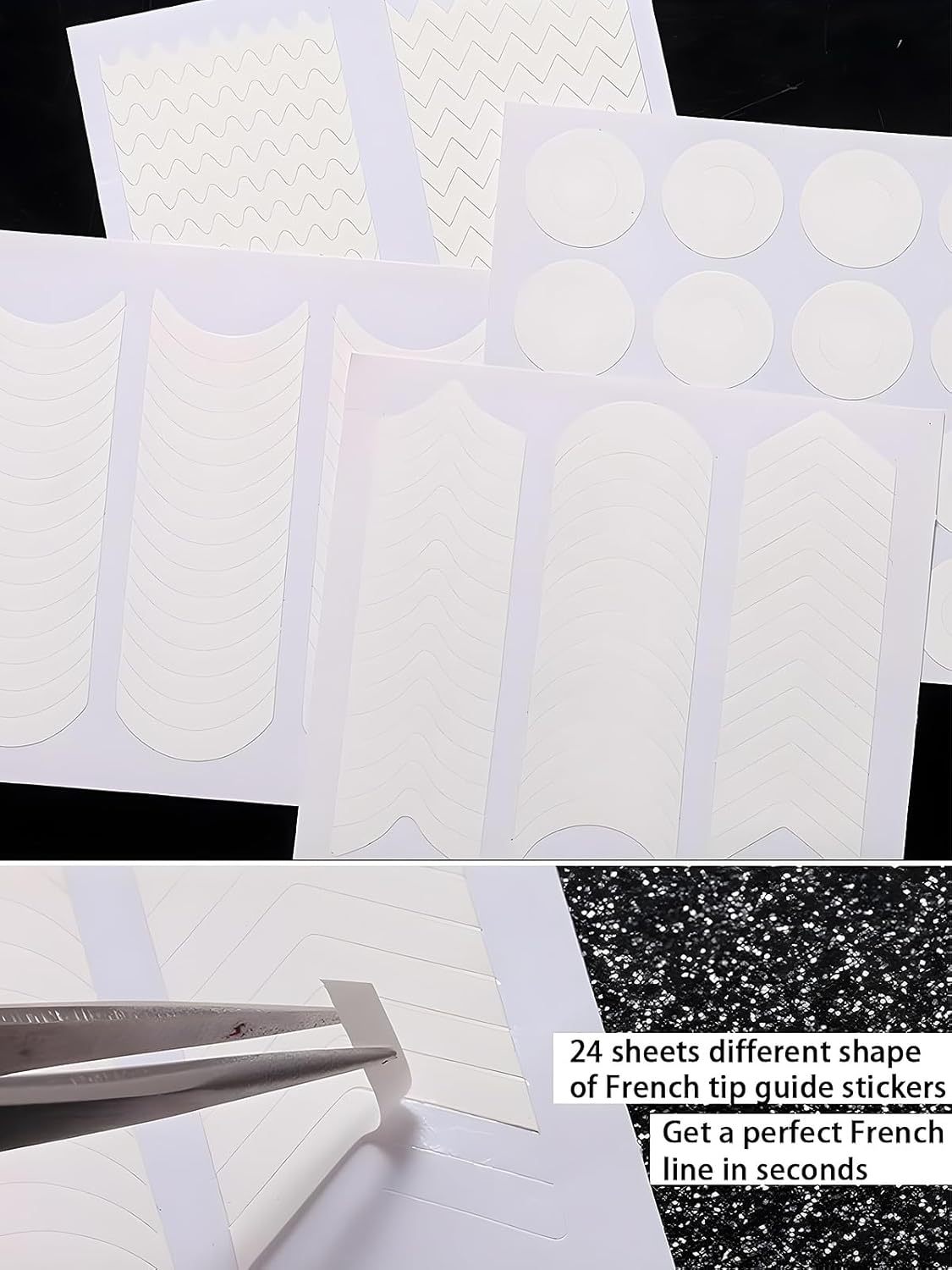 French Tip Nail Stamp Kit – Complete French Nail Art Set with Nail Guide Stickers, Nail Art Brush and Dual Head Silicone Stamper | Perfect for DIY Nail Designs-Velvo Beauty