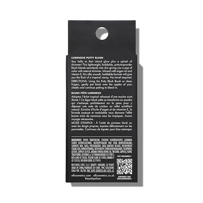 e.l.f. Luminous Putty Blush, Putty-to-Powder, Buildable Blush With A Subtle Shimmer Finish, Highly Pigmented & Creamy, Vegan & Cruelty-Free, Isla Del Sol-Velvo Beauty