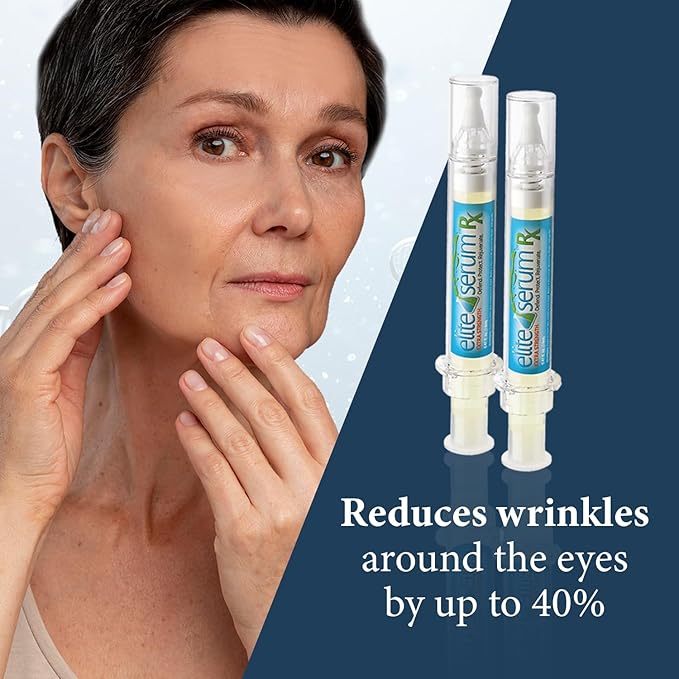 Elite Serum Rx - Anti Aging Under Eye Serum for Dark Circles and Puffiness with 8 Patented Peptides - Extra Strength Lifting and Firming Treatment for Wrinkle Repair and Eye Bag Removal-Velvo Beauty