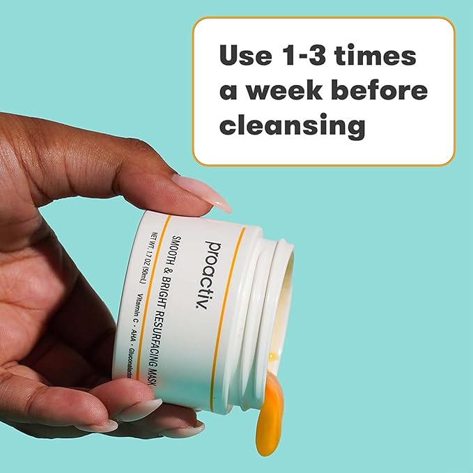 Proactiv Smooth & Bright Resurfacing Vitamin C Face Mask - Targets Post Acne Dark Marks, Hyperpigmentation, Rough Texture, Formulated for Acne-Prone Skin, 1.7 Oz-Velvo Beauty