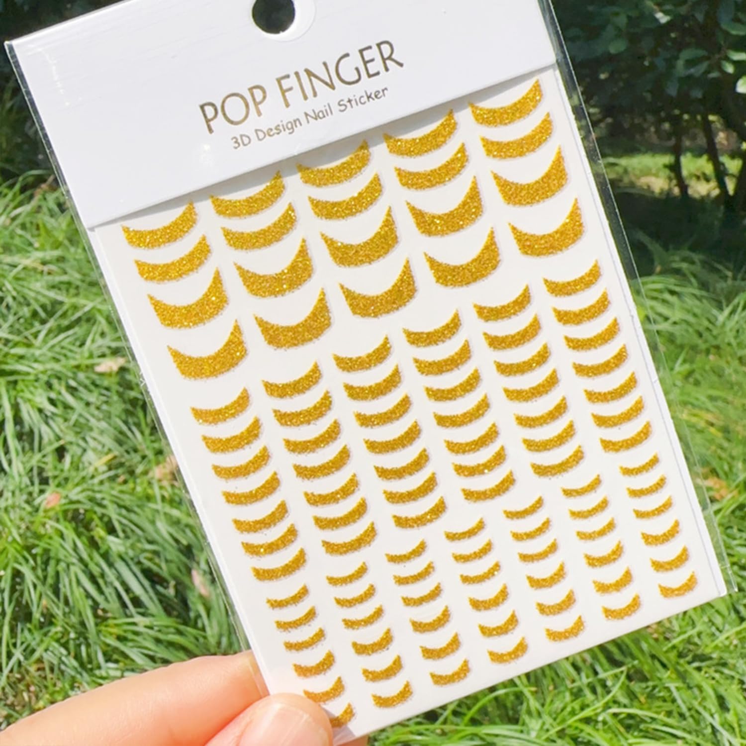 SILPECWEE 8 Sheets Gold Glitter Nail Art Stickers Decals for Women Kids French Nail Stickers French Tip Stripe Flame Flower Butterfly for Nails Design 3D Self-Adhesive Manicure Decoration-Velvo Beauty