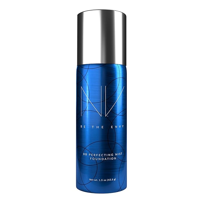 NV BB Perfecting Mist Foundation Buildable Coverage Professional Airbrush Makeup with Plant-based Stem Cell Polypeptides, Vitamins A, D, E and Aloe, 1.5 ounces, Warm Honey-Velvo Beauty
