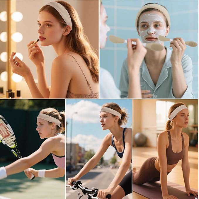 Real Perfection Gua Sha Facial Tools Face Roller for Wrinkles Jade Roller and Gua Sha Set, Scrubber Pore Brush Headband Skin Care Tools for Travel Skincare Routine Massaging Reducing Puffiness - White-Velvo Beauty