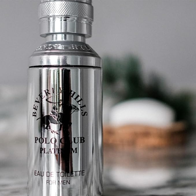 Beverly Hills Polo Club Cologne for Men Bonus Pack Designer Eau De Toilettes 3.4oz + 0.5oz 2 count (Platinum)-Velvo Beauty