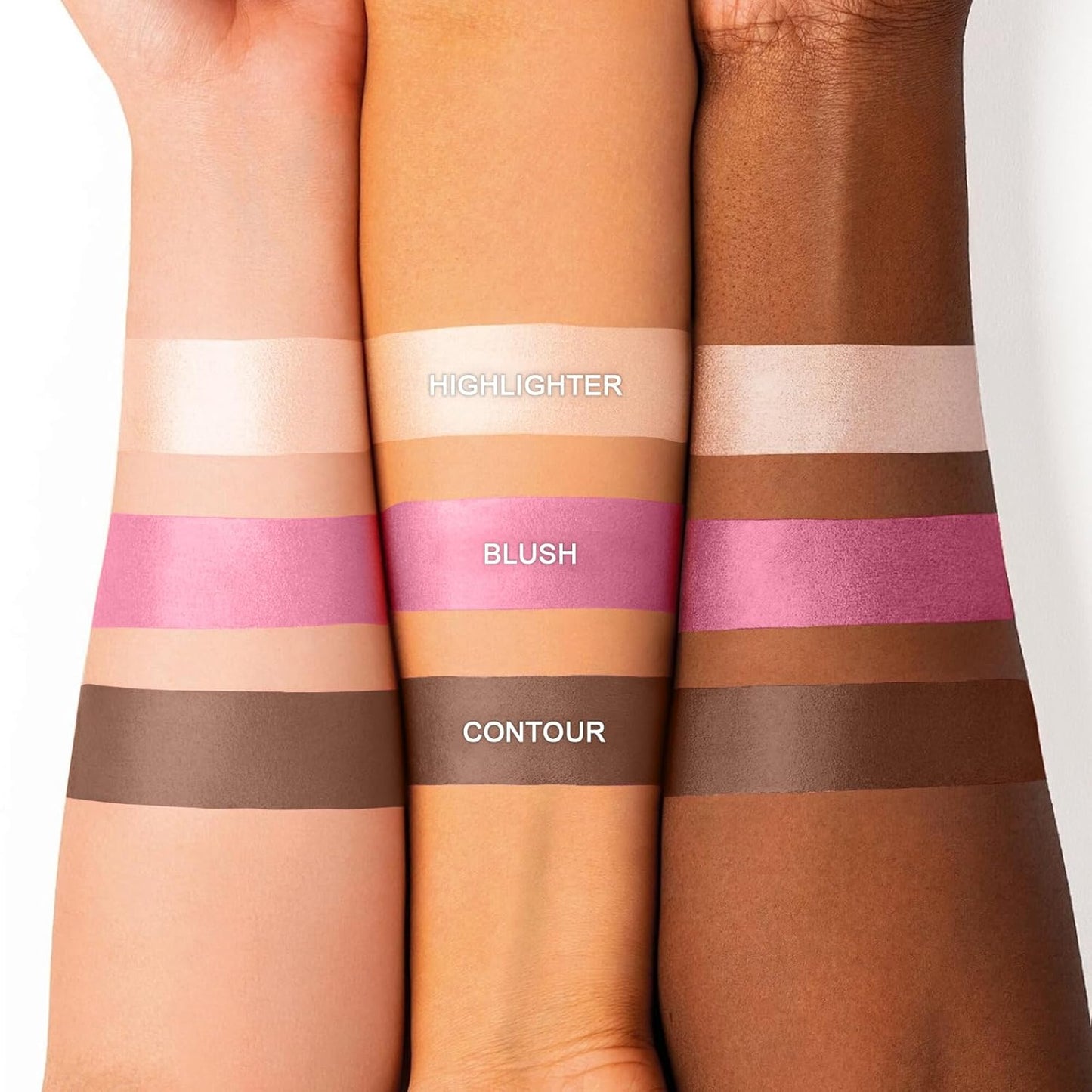 3 Colors Cream Contour Stick, Shades with Highlighter Stick,Blush Stick and Bronzer Contour Stick for Sculpt the Cheeks,Long Lasting,Waterproof,Matte & Dewy Finish for Women (LIGHT MEDIUM(2+5+6))-Velvo Beauty