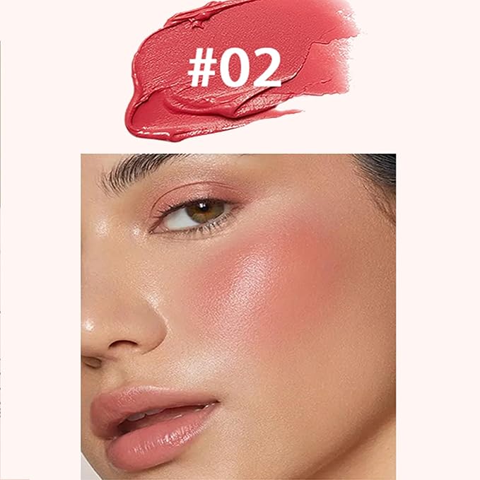 Blush for Cheeks - Cream Blush Stick Face Lip Eyeshadow Tint, 3-in-1 Buildable Pink Blush Makeup Balm Stick For Make Up Women Girl Gift (Peach Melody #2)-Velvo Beauty