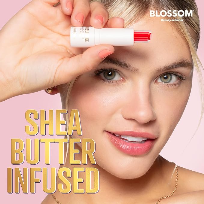 Blossom Double Take Flower Shaped Dual Tinted Moisturizing Lip Balm with Shea Butter, 0.13oz/3.6g, Cherry Red-Velvo Beauty